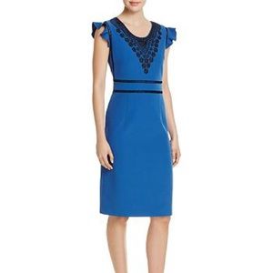 NWT Nanette Lepore Embroidered Blue Sheath Dress